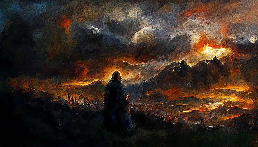  Movie Art - Lord of the Rings - Aragorn Watches the Mordor painting for sale LOTR2