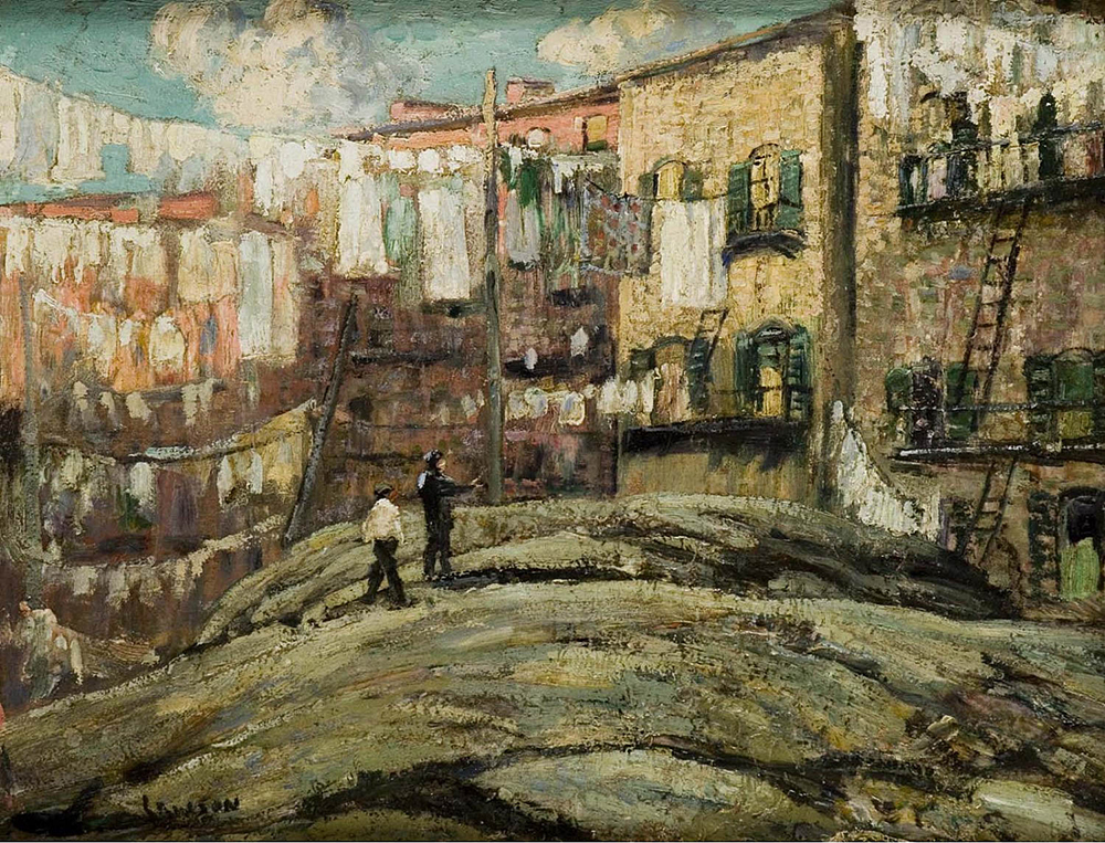 Ernest Lawson Harlem Flats (Back Lot Laundry) oil painting reproduction