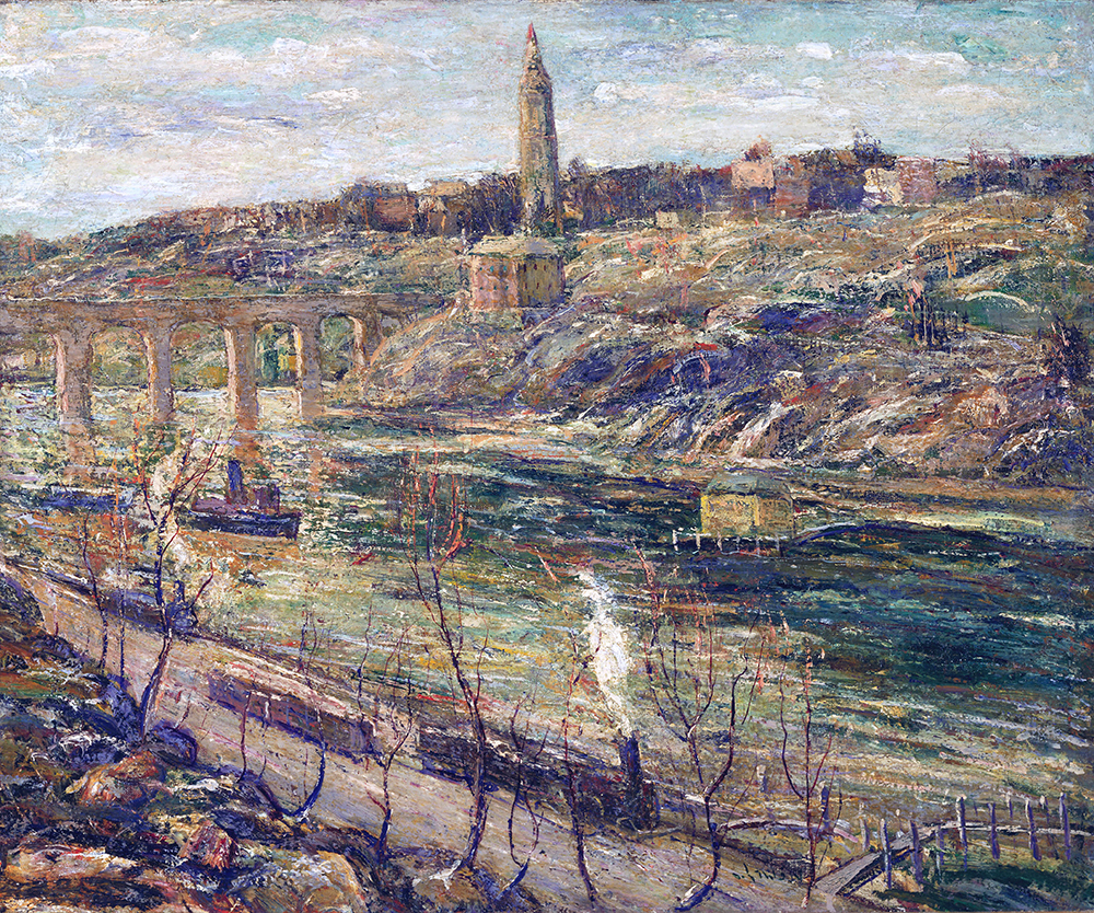 Ernest Lawson Harlem River at High Bridge, 1915 oil painting reproduction