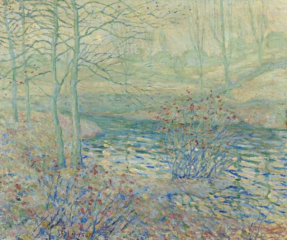 Ernest Lawson River Landscape oil painting reproduction