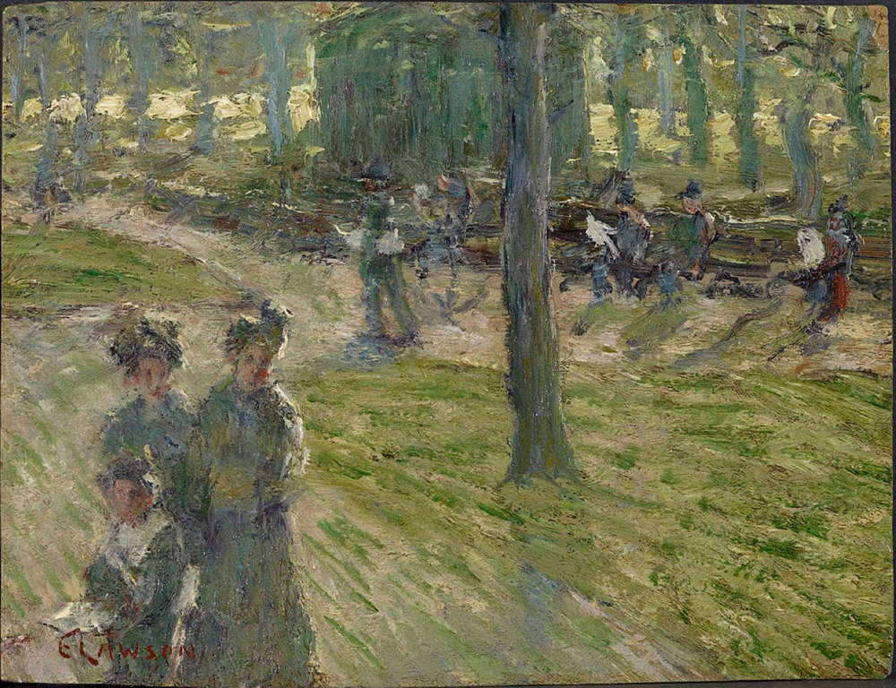Ernest Lawson Strolling in the Park oil painting reproduction