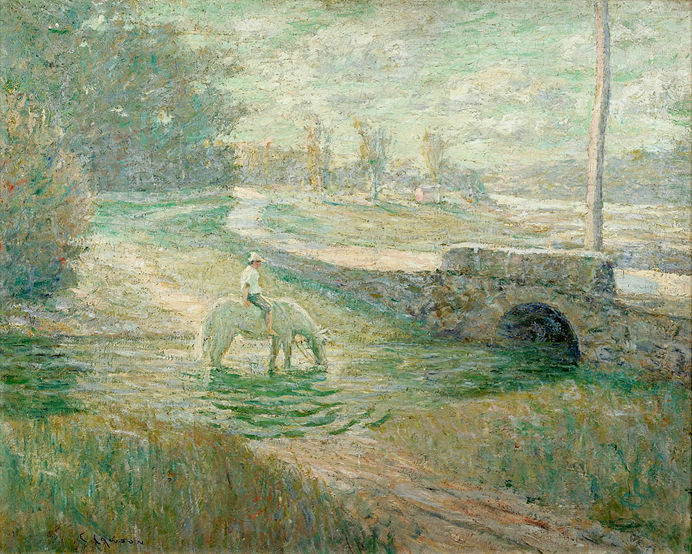 Ernest Lawson Watering the White Horse oil painting reproduction