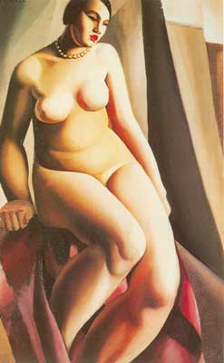 Tamara de Lempicka Seated Nude oil painting reproduction
