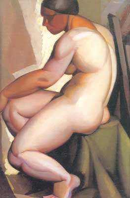 Tamara de Lempicka Seated Nude in Profile oil painting reproduction