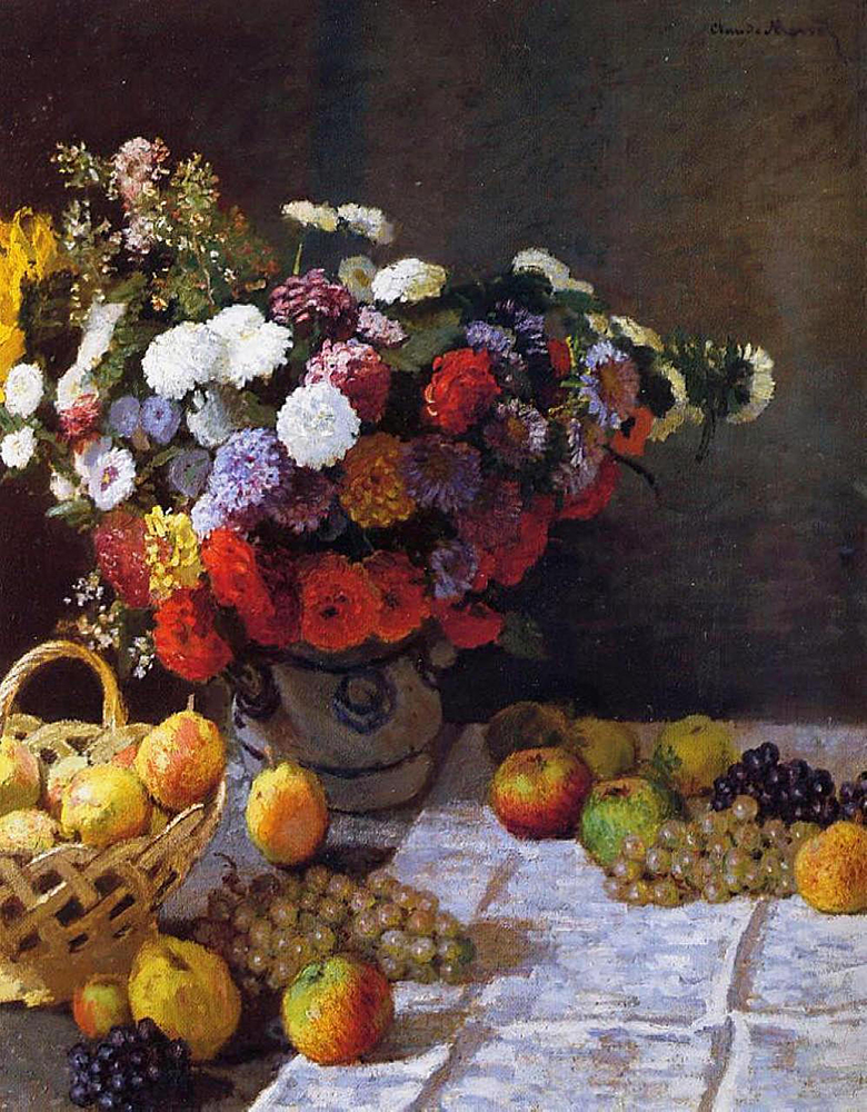 Claude Monet Flowers and Fruit, 1869 oil painting reproduction