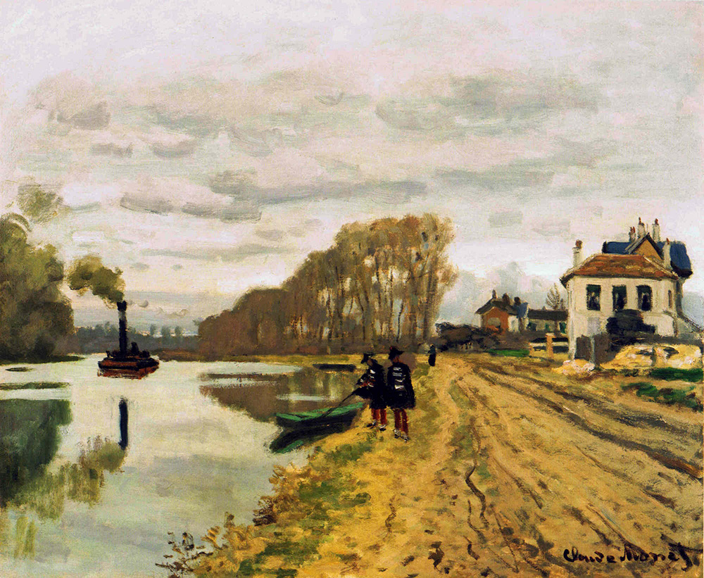 Claude Monet Infantry Guards Wandering along the River, 1870 oil painting reproduction