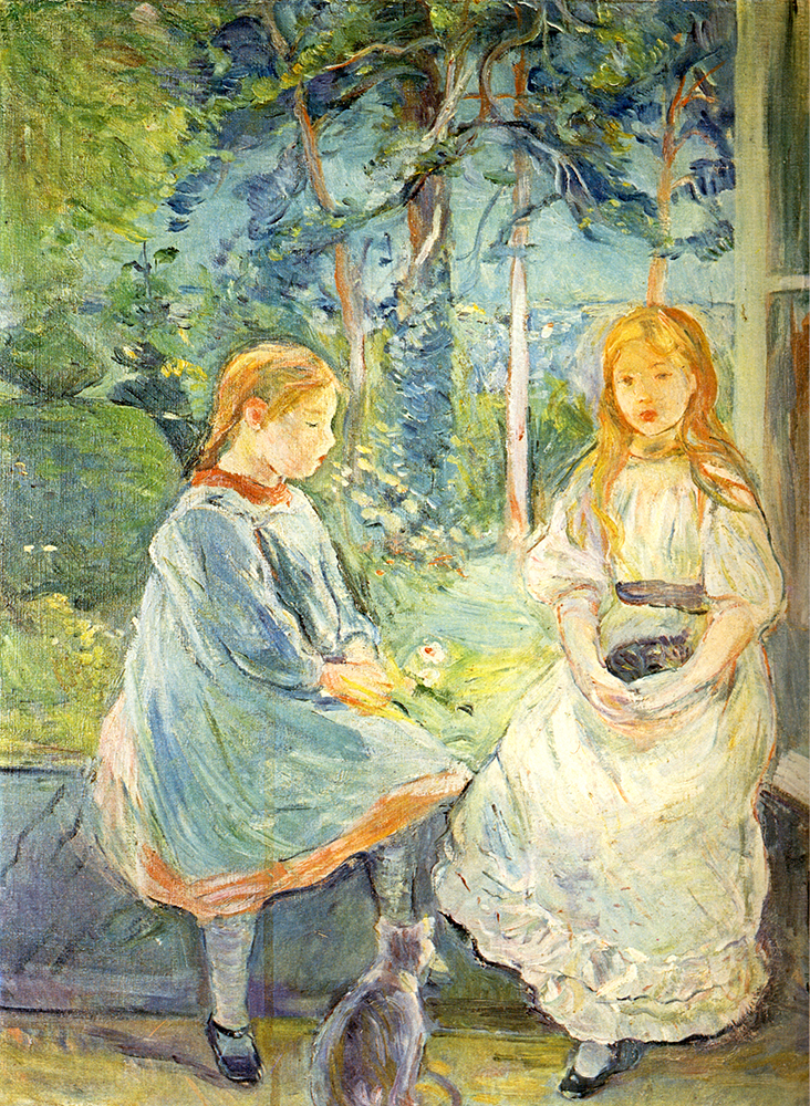 Berthe Morisot Young girls in front of the window oil painting reproduction