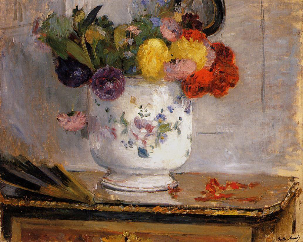 Berthe Morisot Dahlias - 1876  oil painting reproduction