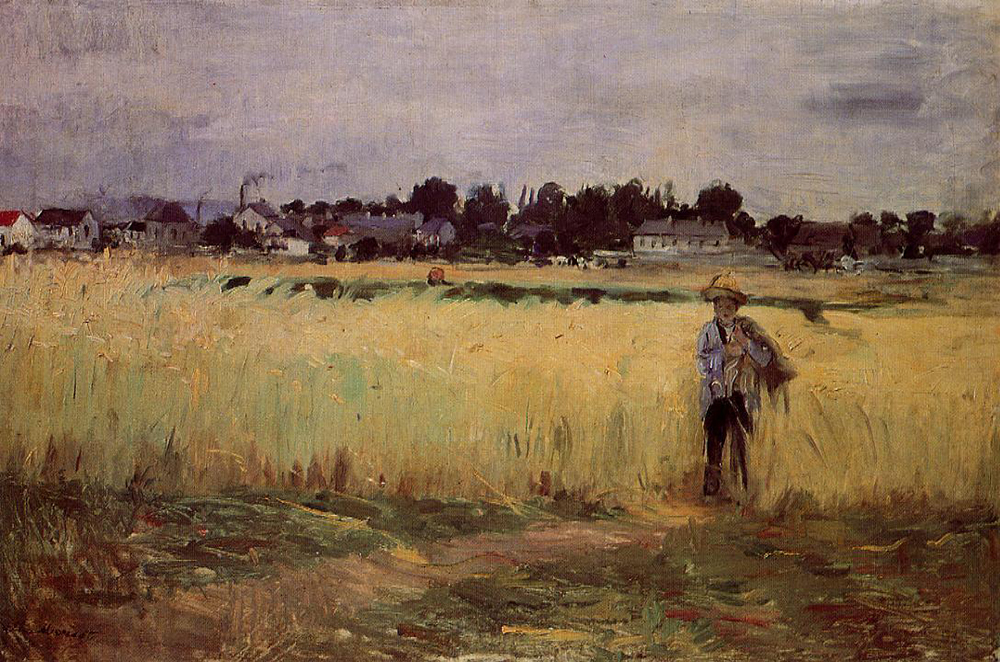 Berthe Morisot In the Wheat Fields at Gennevilliers - 1875  oil painting reproduction