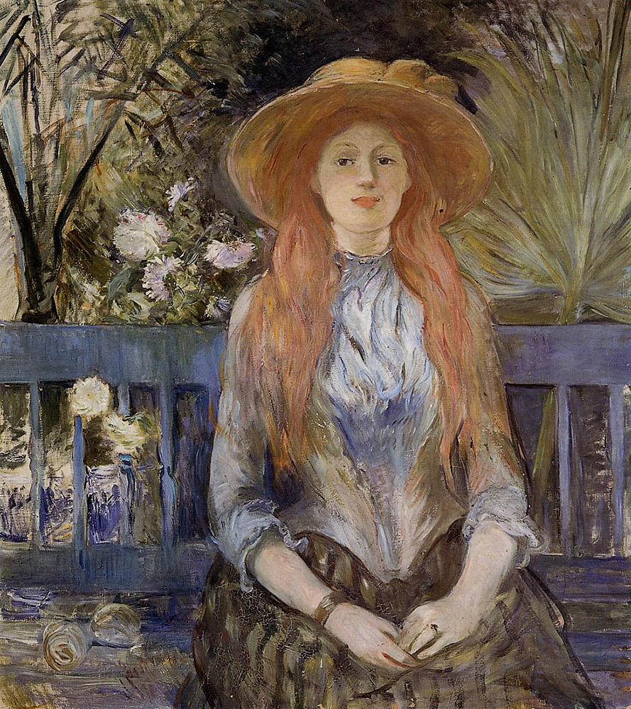 Berthe Morisot On a Bench - 1889  oil painting reproduction