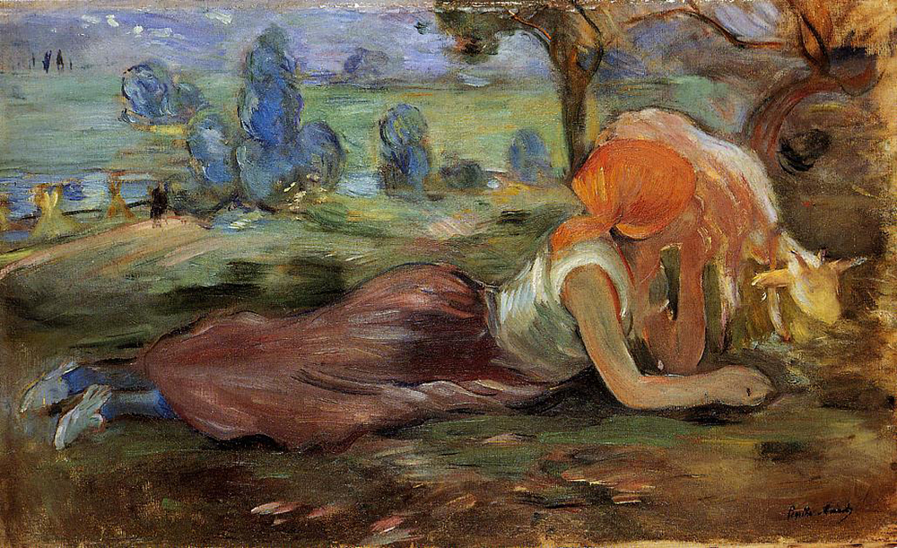 Berthe Morisot Shepherdess Laying Down 2 - 1891 oil painting reproduction