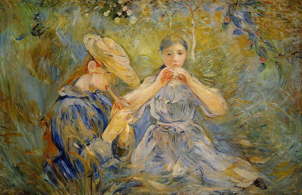 Berthe Morisot The Flageolet - 1890  oil painting reproduction