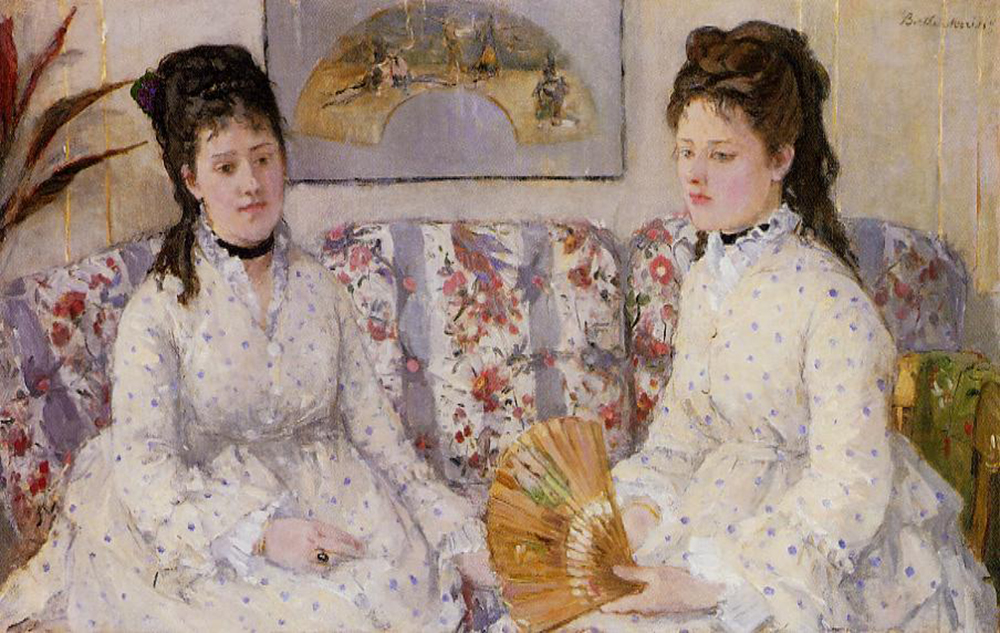 Berthe Morisot Two Sisters on a Couch - 1869 oil painting reproduction