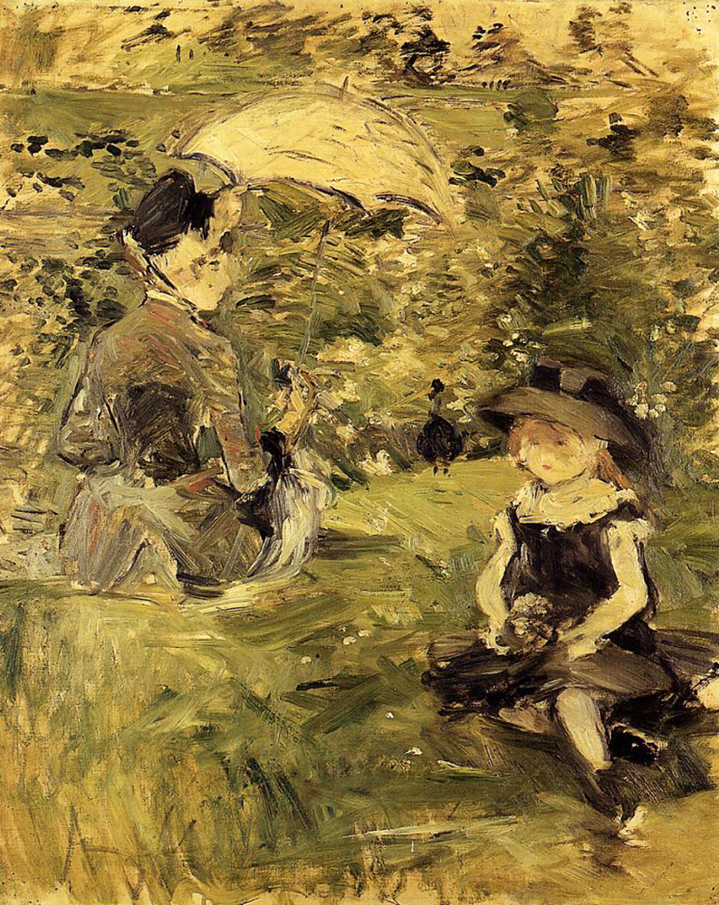 Berthe Morisot Young Woman and Child on an Isle - 1883  oil painting reproduction