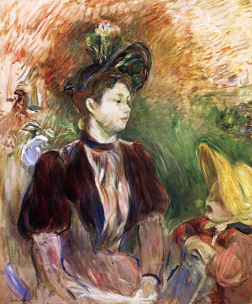 Berthe Morisot Young Woman and Child, Avenue du Bois - 1894  oil painting reproduction