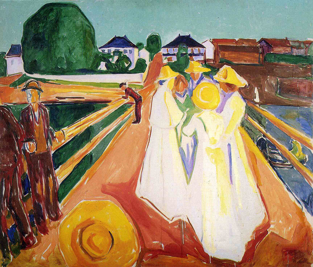 Edvard Munch Girls on the Bridge 2 oil painting reproduction