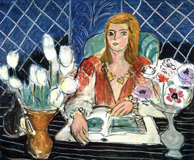 Henri Matisse Annelies, White Tulips and Anemones oil painting reproduction