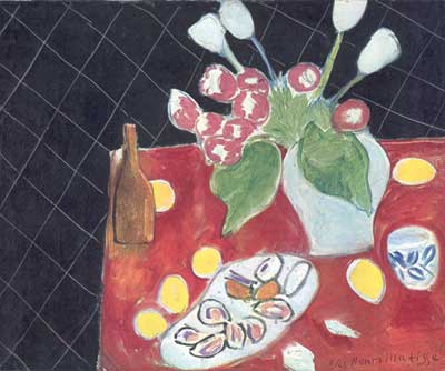 Henri Matisse Tulips And Shellfish on a Dark Background oil painting reproduction