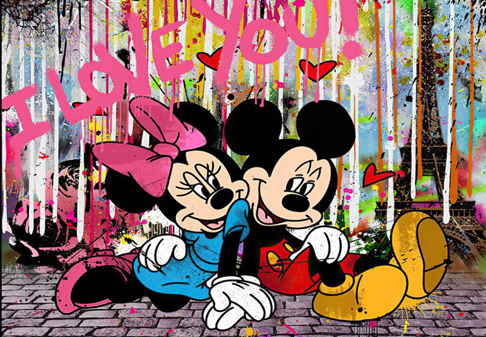Comic Book Heroes Art - Mickey Mouse - Mickey & Minnie Graffiti painting for sale Mick04