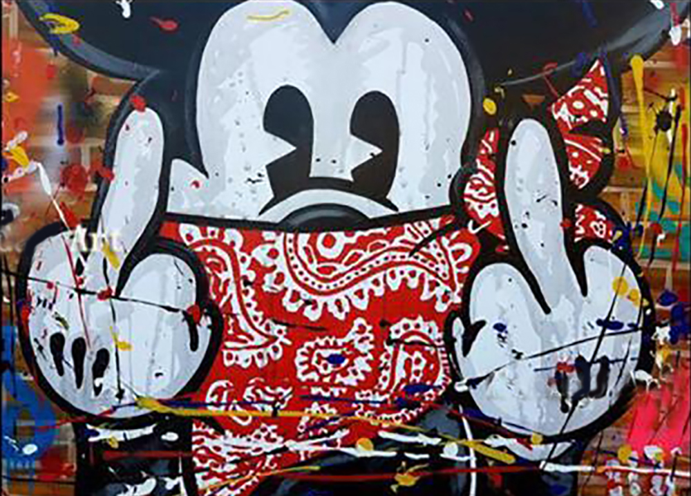 Comic Book Heroes Art - Mickey Mouse - Mickey Mouse Middle Fingers painting for sale Mick05