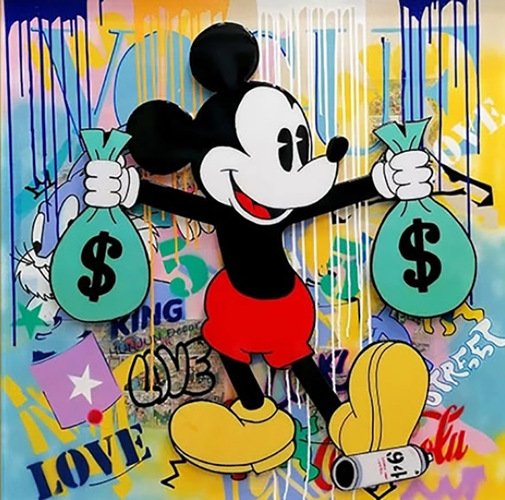Comic Book Heroes Art - Mickey Mouse - Mickey Mouse Money Bags painting for sale Mick10
