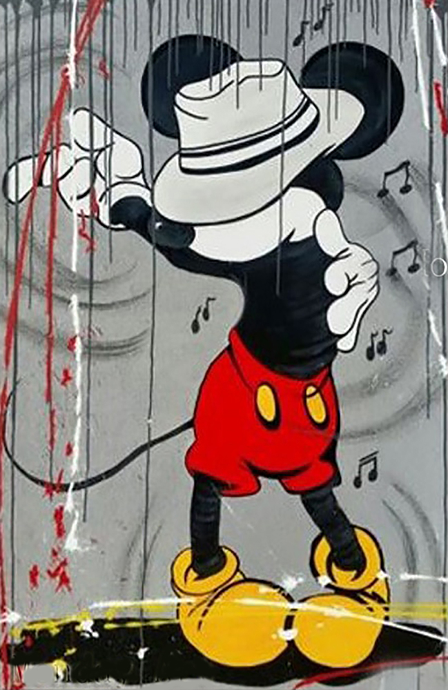 Comic Book Heroes Art - Mickey Mouse - Mickey Mouse as Michael Jackson painting for sale Mick16