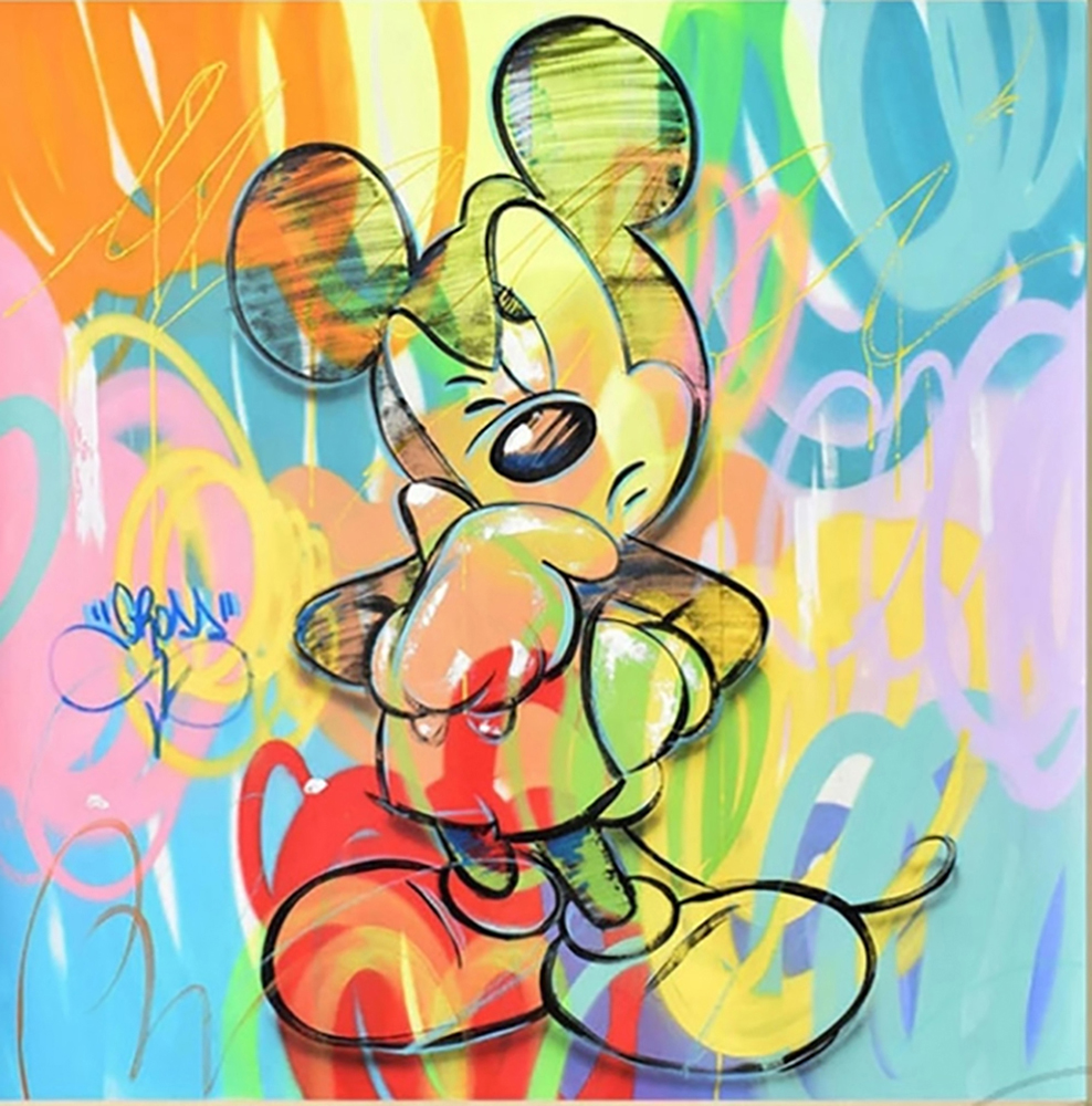 Comic Book Heroes Art - Mickey Mouse - Mickey Mouse Wondering painting for sale Mick23