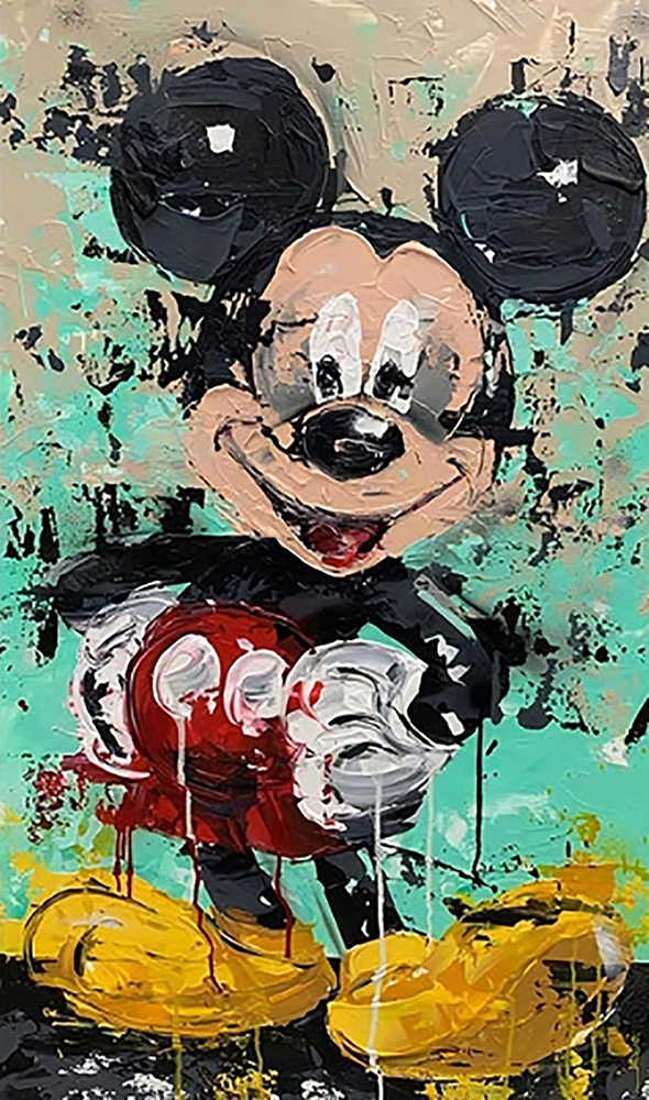 Comic Book Heroes Art - Mickey Mouse - Mickey Mouse Impasto painting for sale Mick27