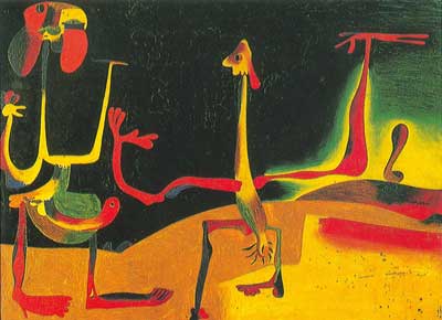 Joan Miro Man in Women in Front of a Pile of Excrement oil painting reproduction