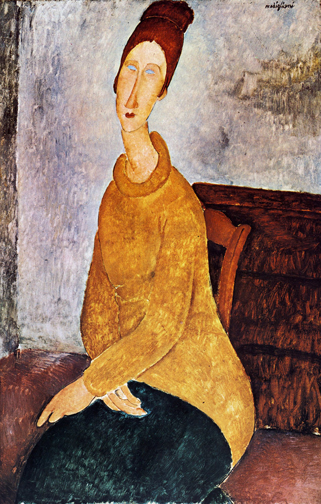 Amedeo Modigliani Portrait de Jeanne Hebuterne, assis oil painting reproduction