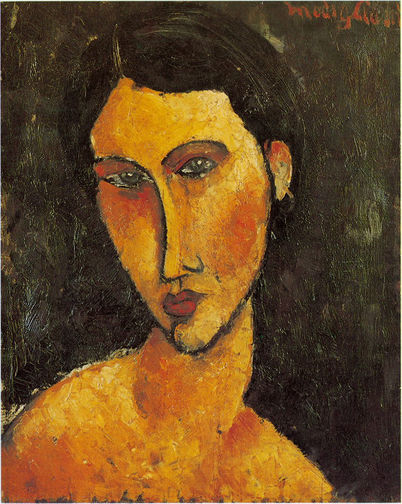 Amedeo Modigliani Young Girl with Blue Eyes (also known as Jeune femme aux yeux bleus) - 1916 oil painting reproduction