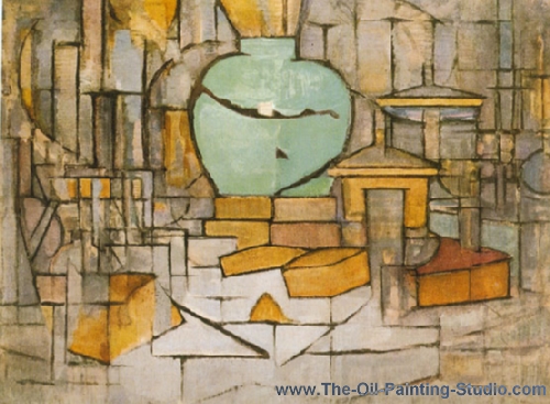 Piet Mondrian Still Life with Gingerpot II oil painting reproduction