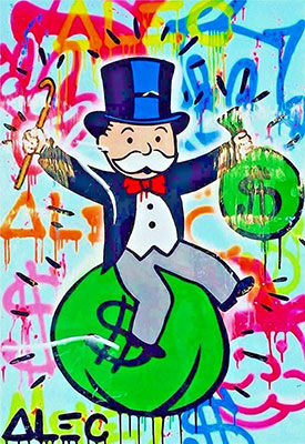 Alec Monopoly Money Bags oil painting reproduction