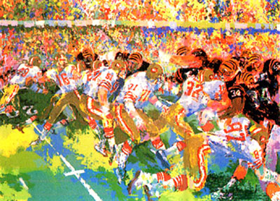 Leroy Neiman Silverdrome Superbowl oil painting reproduction