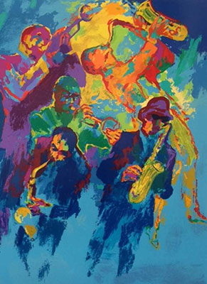 Leroy Neiman Jazz Horns oil painting reproduction