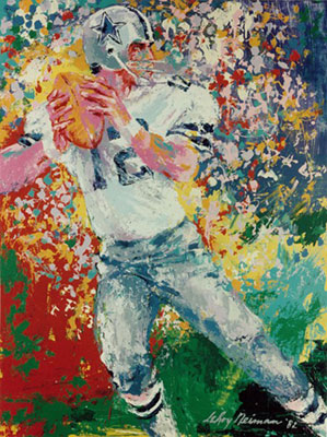 Leroy Neiman Roger Staubach oil painting reproduction
