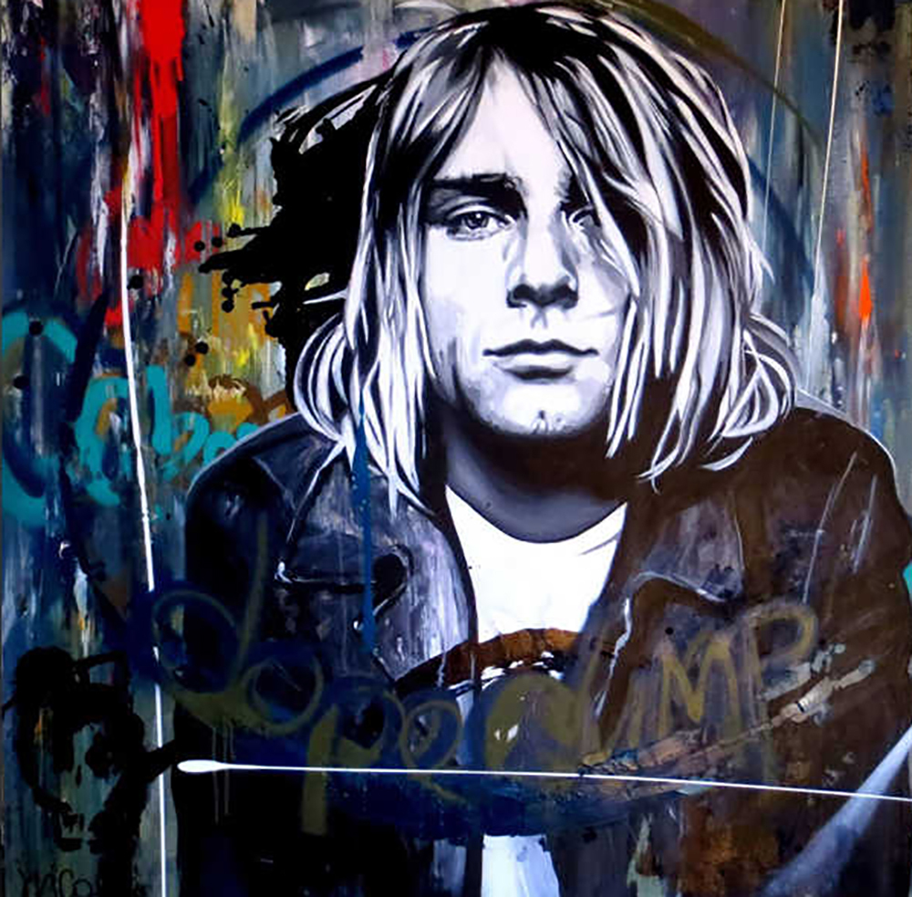 Pop and Rock Portraits - Rock - Nirvana 3 painting for sale Nirv3