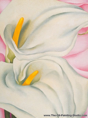 Georgia OKeeffe Calla Lilies on Pink oil painting reproduction