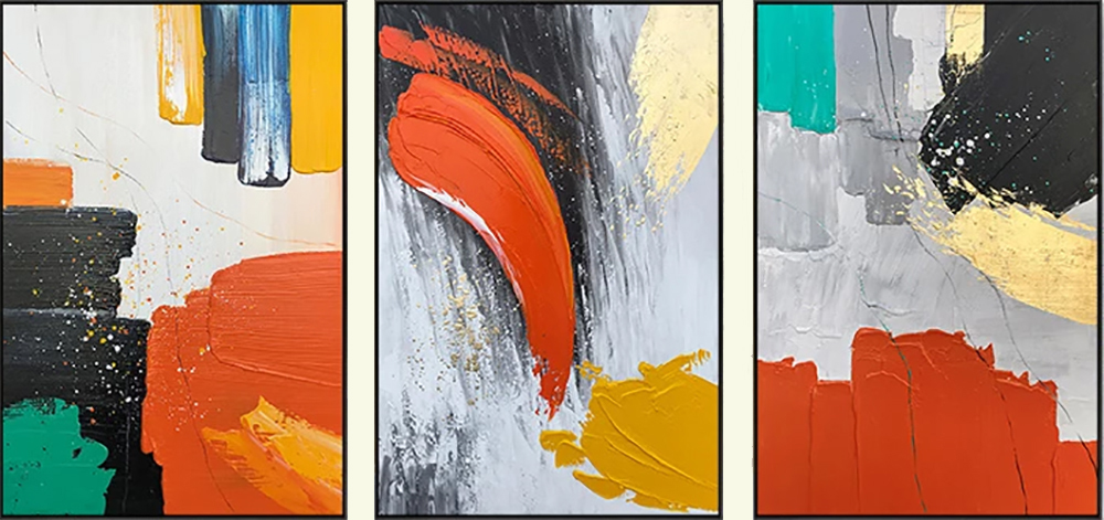 Group-Painting-Sets Abstract 3 Panel painting for sale PAA0004