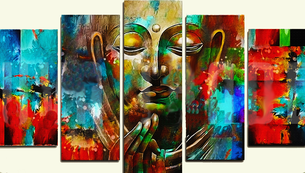 Group-Painting-Sets Buddha 5 Panel painting for sale PAB0001