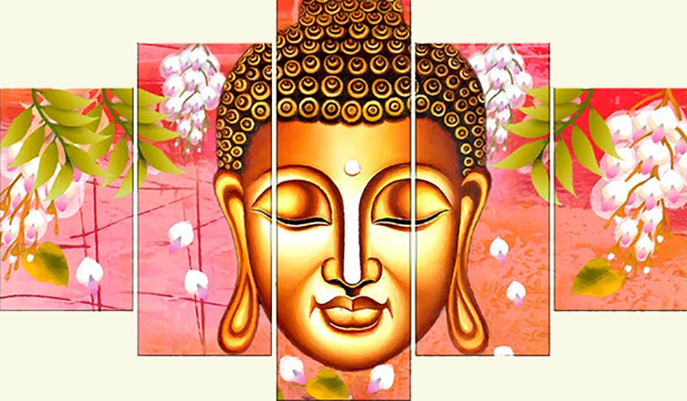 Group-Painting-Sets Buddha 5 Panel painting for sale PAB0002