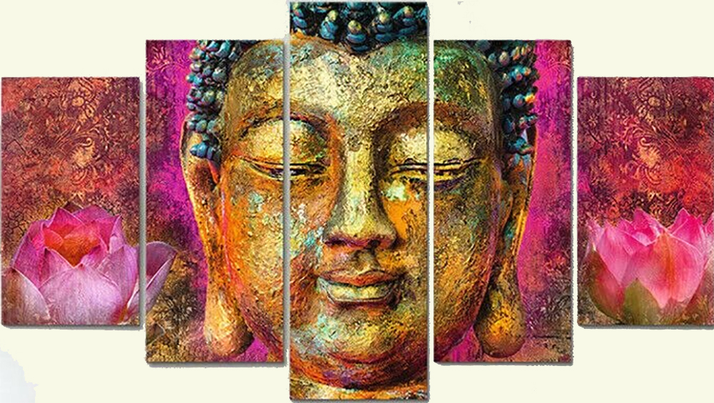 Group-Painting-Sets Buddha 5 Panel painting for sale PAB0003