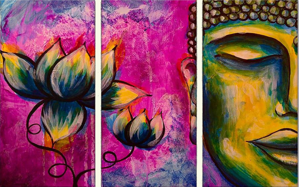Group-Painting-Sets Buddha 3 Panel painting for sale PAB0006