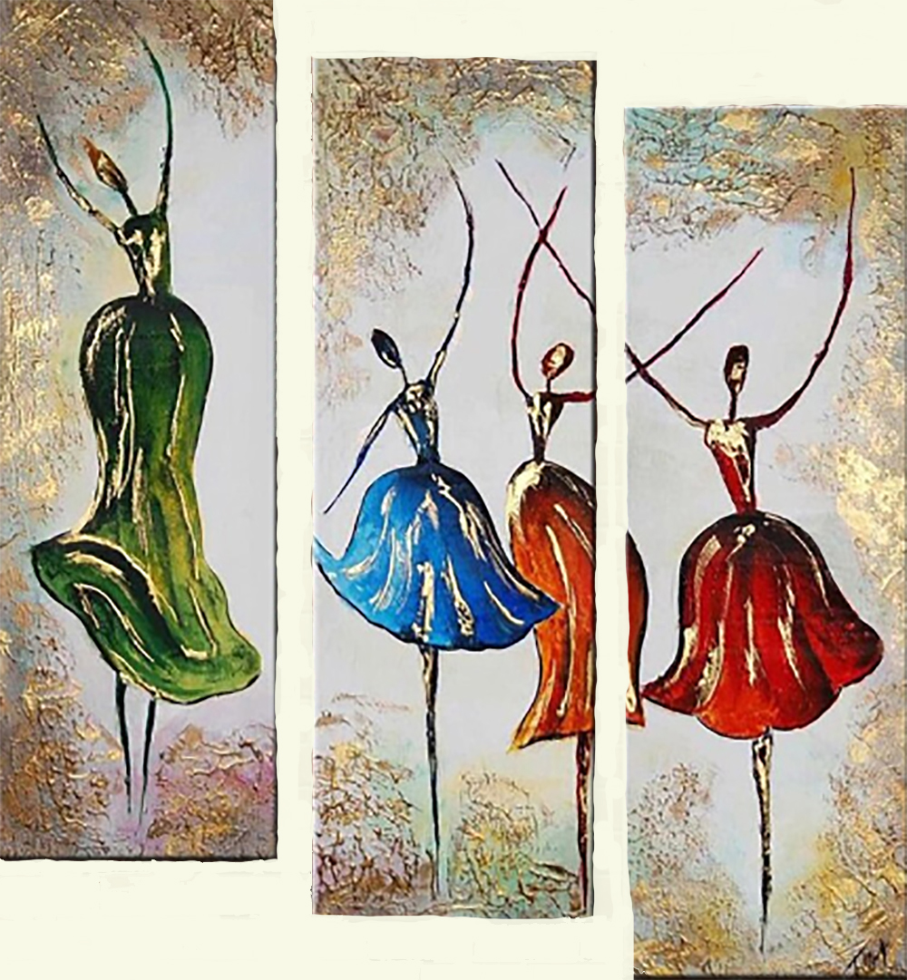 Group-Painting-Sets Dancing 3 Panel painting for sale PAD0001
