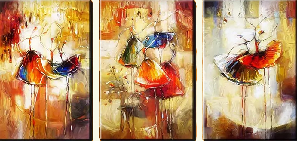 Group-Painting-Sets Dancing 3 Panel painting for sale PAD0005