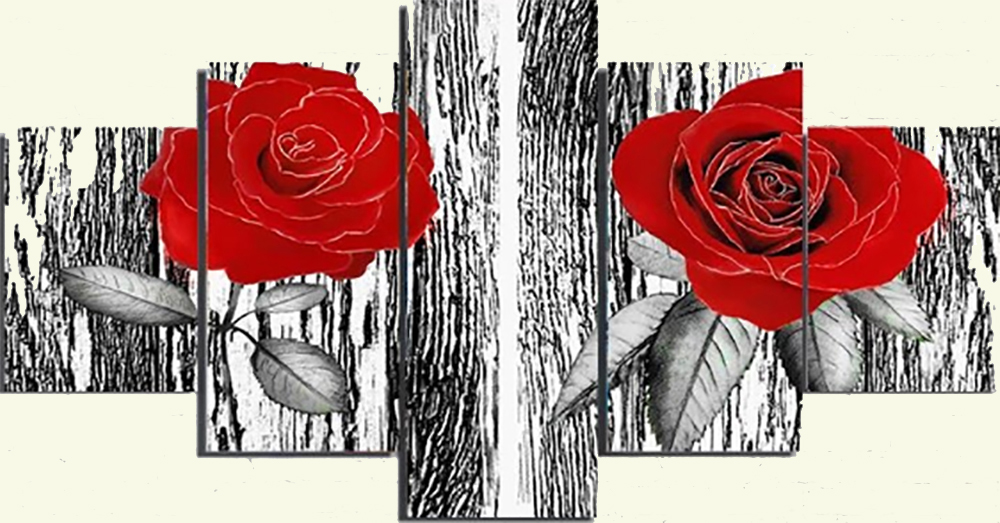 Group-Painting-Sets Flowers 5 Panel painting for sale PAF0001