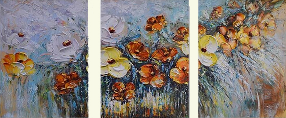 Group-Painting-Sets Flowers 3 Panel painting for sale PAF0004