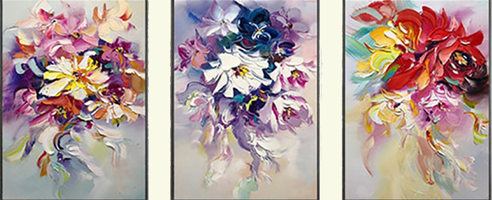 Group-Painting-Sets Flowers 3 Panel painting for sale PAF0005
