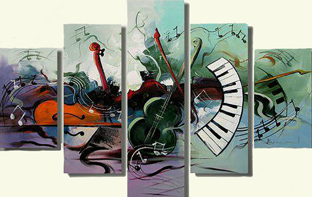 Group-Painting-Sets Music 5 Panel painting for sale PAM0015