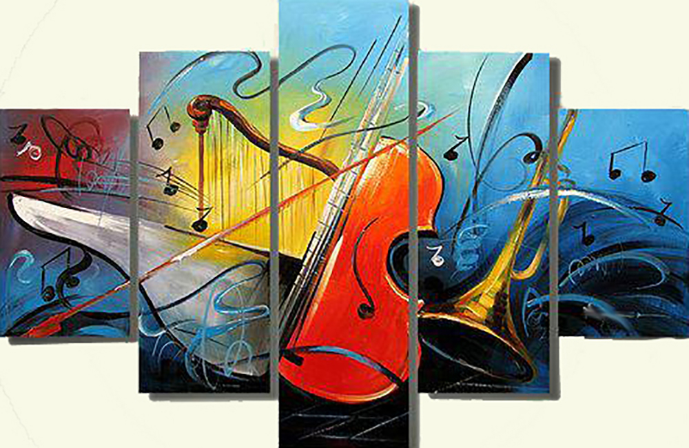 Group-Painting-Sets Music 5 Panel painting for sale PAM0016